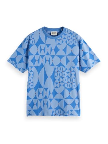 Scotch & Soda Herren T-Shirt AOP Relaxed Fit T-Shirt, Diamond Beige AOP, im Sale